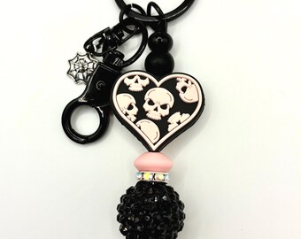 Heart of Skulls Keychain
