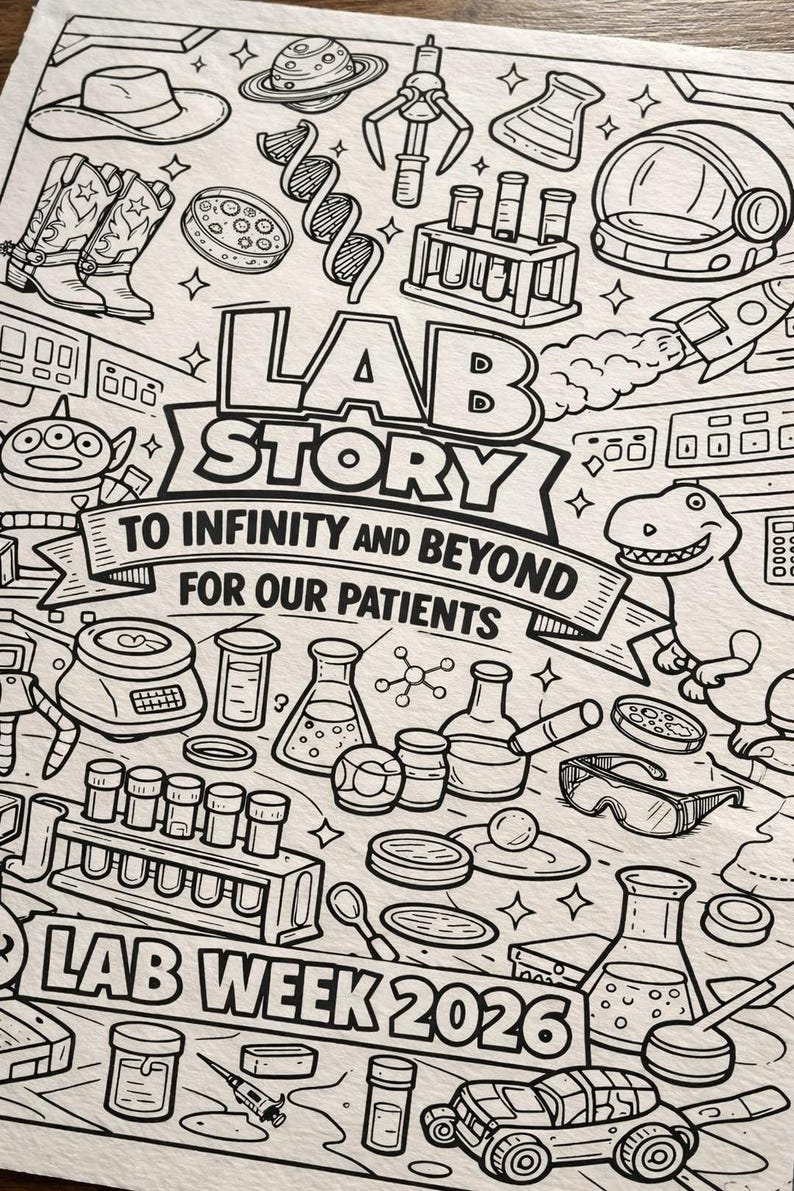 Lab Week 2026 Coloring Poster | Space Theme Team Activity (instant ...