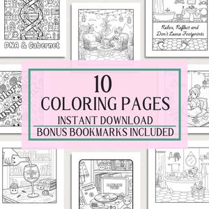 Wine Crime Coloring Book Adult Relaxation Activity Night Entertainment True Gift Idea Art Therapy Creative Hobby Enthusiast Birthday Present
