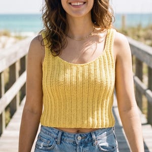Easy Crochet Tank Top Pattern | Ribbed Sleeveless Summer Shirt | Boho Pullover XS-3XL | PDF