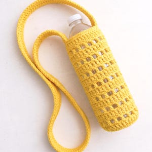 Crochet Water Bottle Holder Pattern | Mesh Net Sling Bag PDF | Yoga & Gym Bottle Cover | Beginner Tutorial