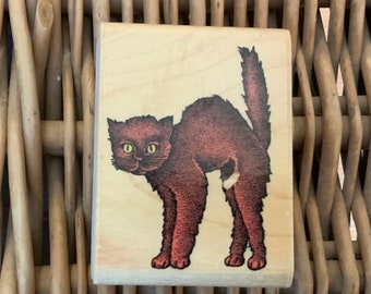 Rubber Stampede, Black Cat rubber stamp, Cynthia Hart