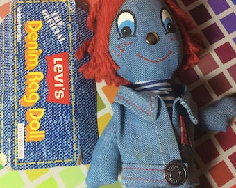 Vintage Levi's Boy Rag doll, with original package By Knickerbocker 1970's