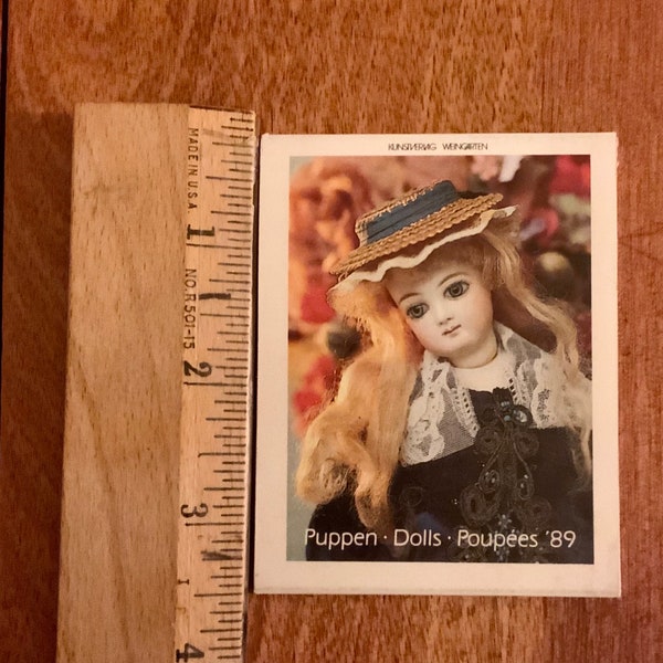 Mini Doll Calendar - Puppen Dolls 1989 German 2 1/2” x 3 3/8”