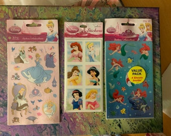 Sticker Destash - Your choice - Disney Princes, Cinderella or Arielle