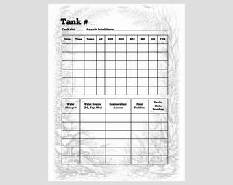 Registro del acuario / Seguimiento del cuidado del acuario de peces y camarones / Descarga digital