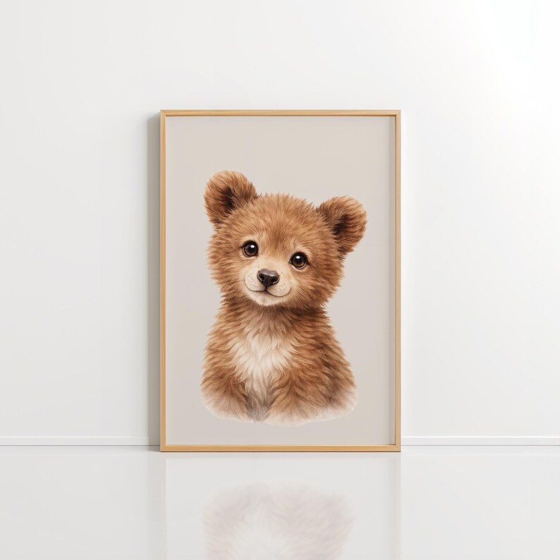 Woodland Nursery Wall Art Set of 3, Fox Bear Bunny Prints, Neutral Baby ...