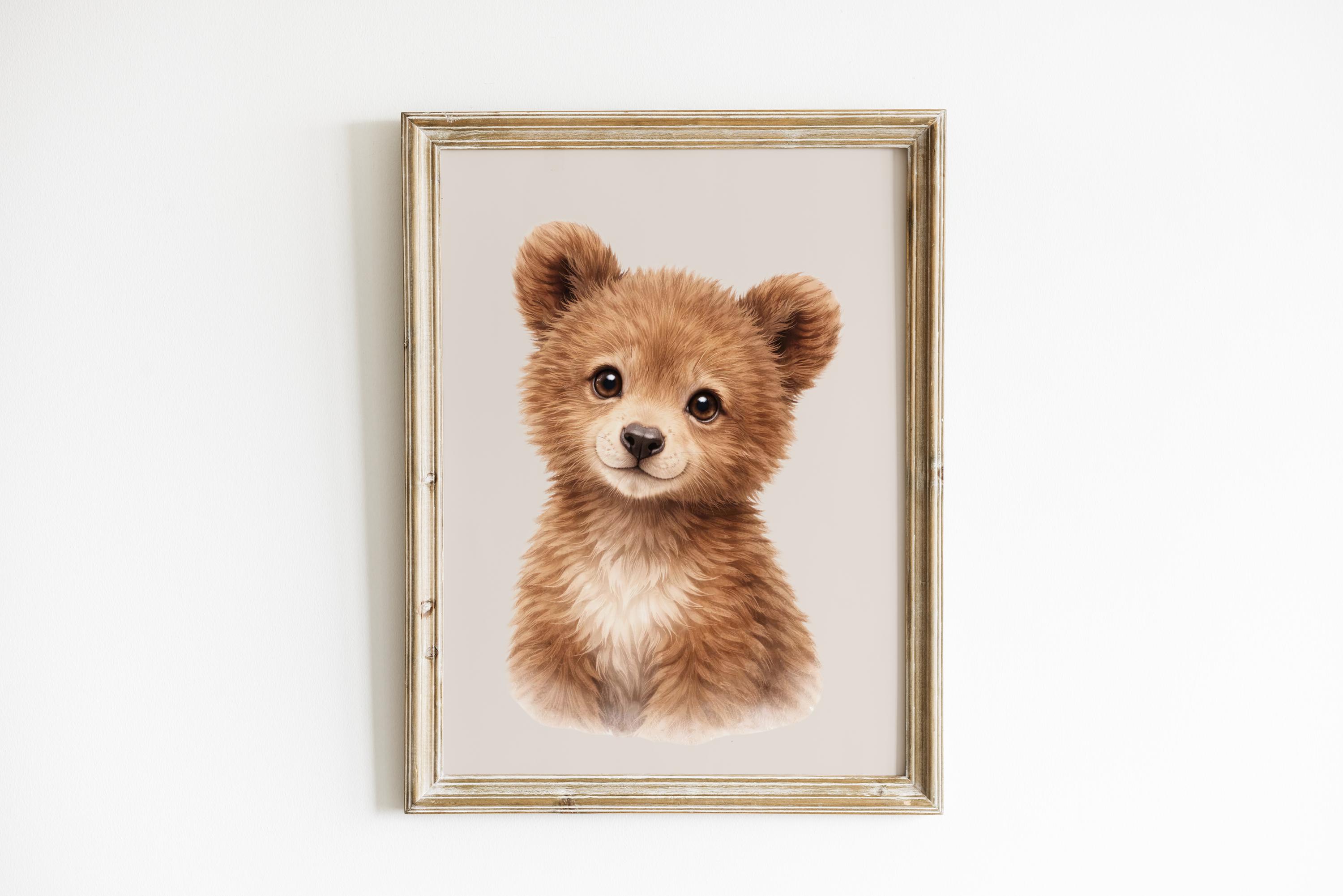 Woodland Nursery Wall Art Set of 3, Fox Bear Bunny Prints, Neutral Baby ...