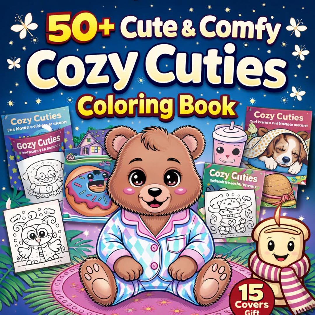 50 Cute Comfy Coloring Book Cozy Cuties Coloring Pages Cute 50-cute-comfy-coloring-book-cozy-cuties-coloring-pages-cute