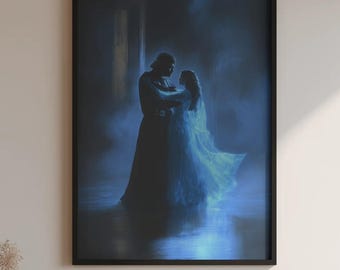 Póster de Darth Vader y Padmé - Lámina artística romántica de Star Wars, decoración de pared de Anakin Skywalker