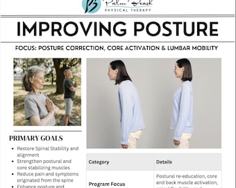 Improve Posture Exercise Program for Seniors, Decrease Pain & Improve Mobility, Created By Physical Therapist, Exercise PDF