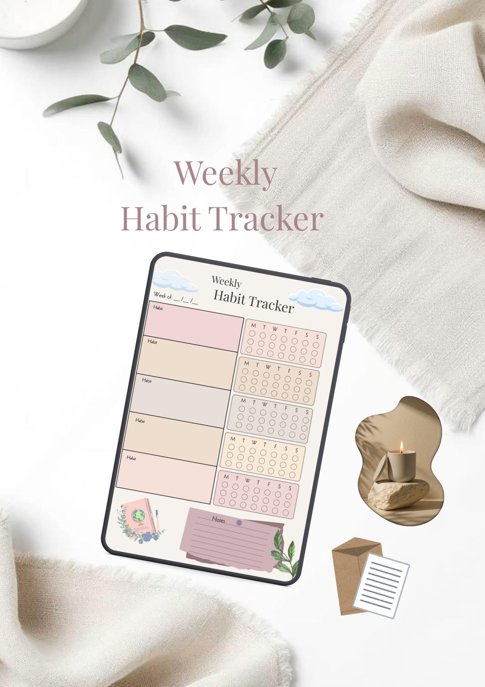 Minimalist Weekly Habit Tracker | A4 Printable (digital Download) - Etsy