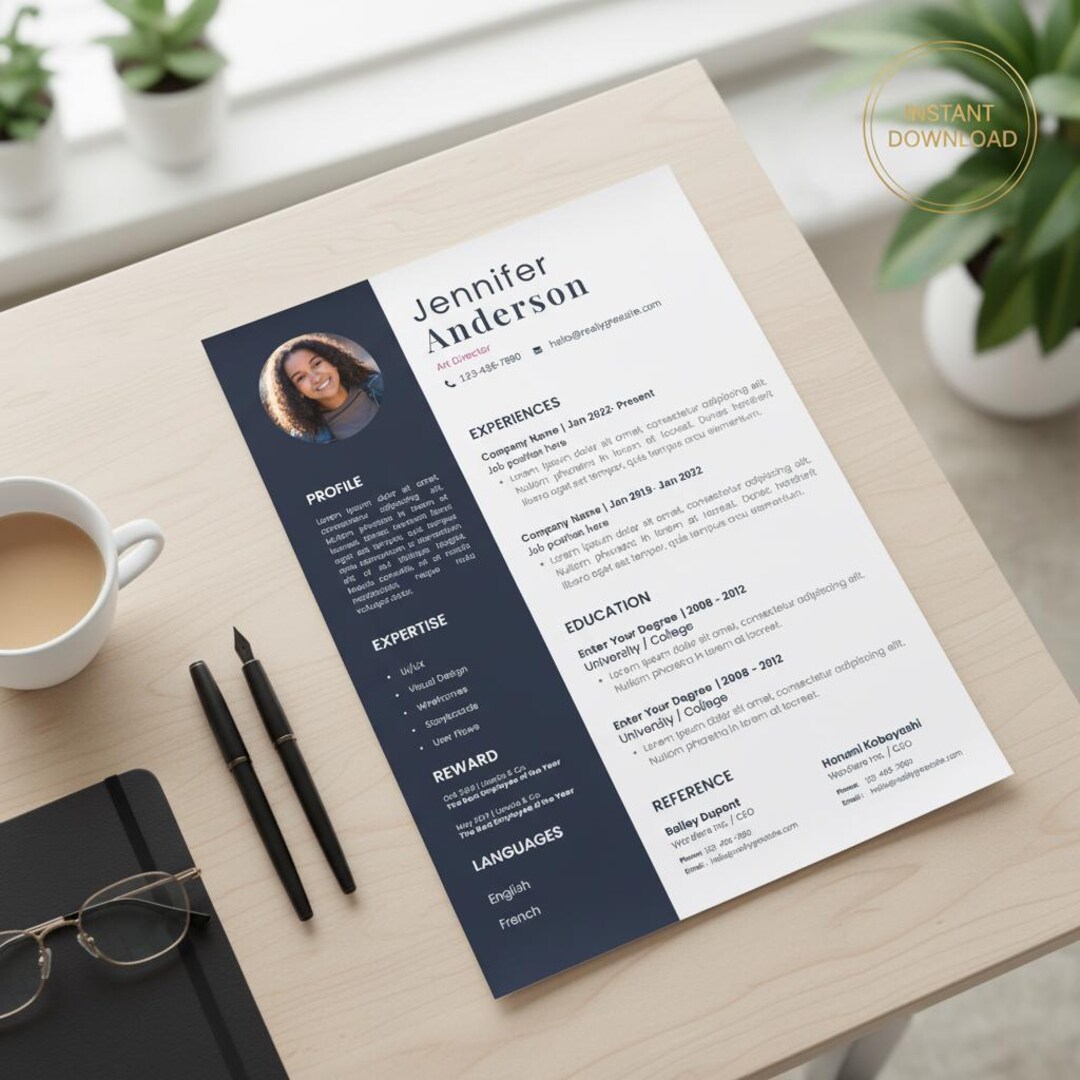 Creative Resume Template Canva | Modern CV Cover Letter | ATS Friendly ...