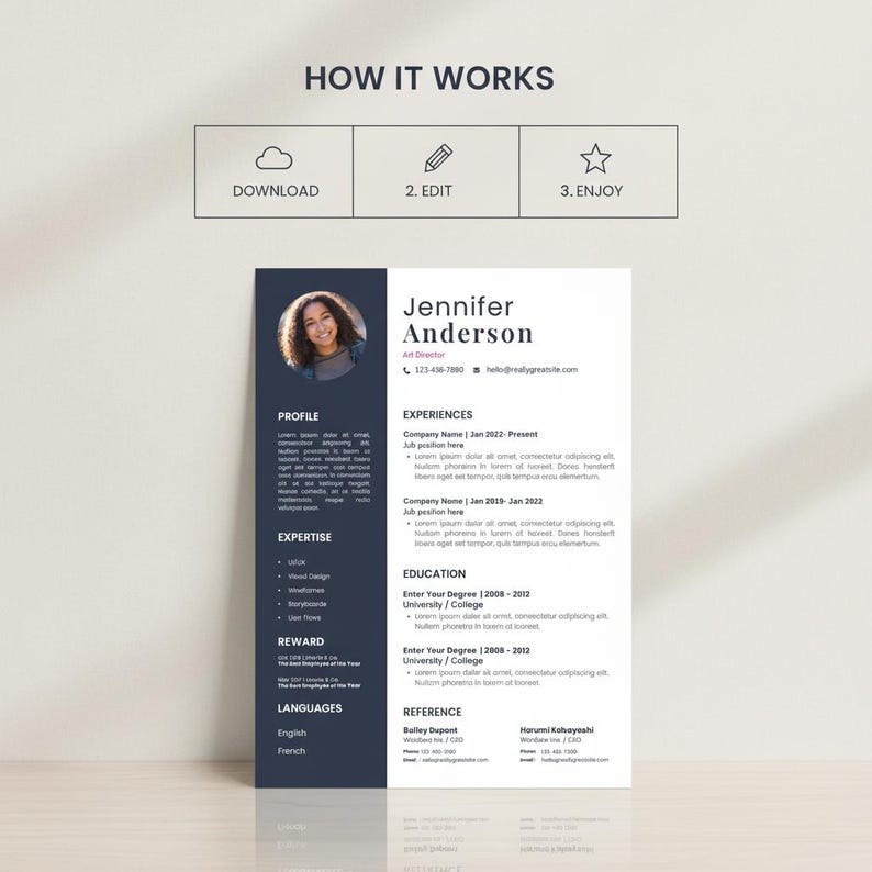 Creative Resume Template Canva | Modern CV Cover Letter | ATS Friendly ...