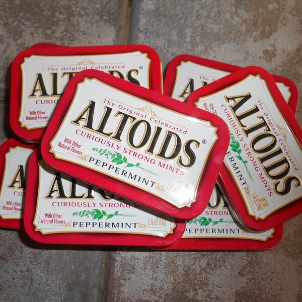 Altoid Tins | Empty Lot of 8 Crafts Storage Organization Boxes Hinged