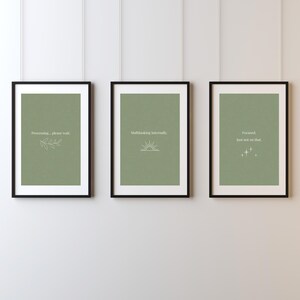 Minimal Neurodiversity Quote Prints | Funny ADHD Wall Art | Sage Green Printable Art | Digital Download
