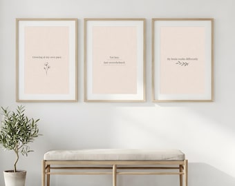 Neurodiversity Affirmation Prints | Minimal Wall Art Set | Mental Health Quotes | Printable Wall Decor | Digital Download