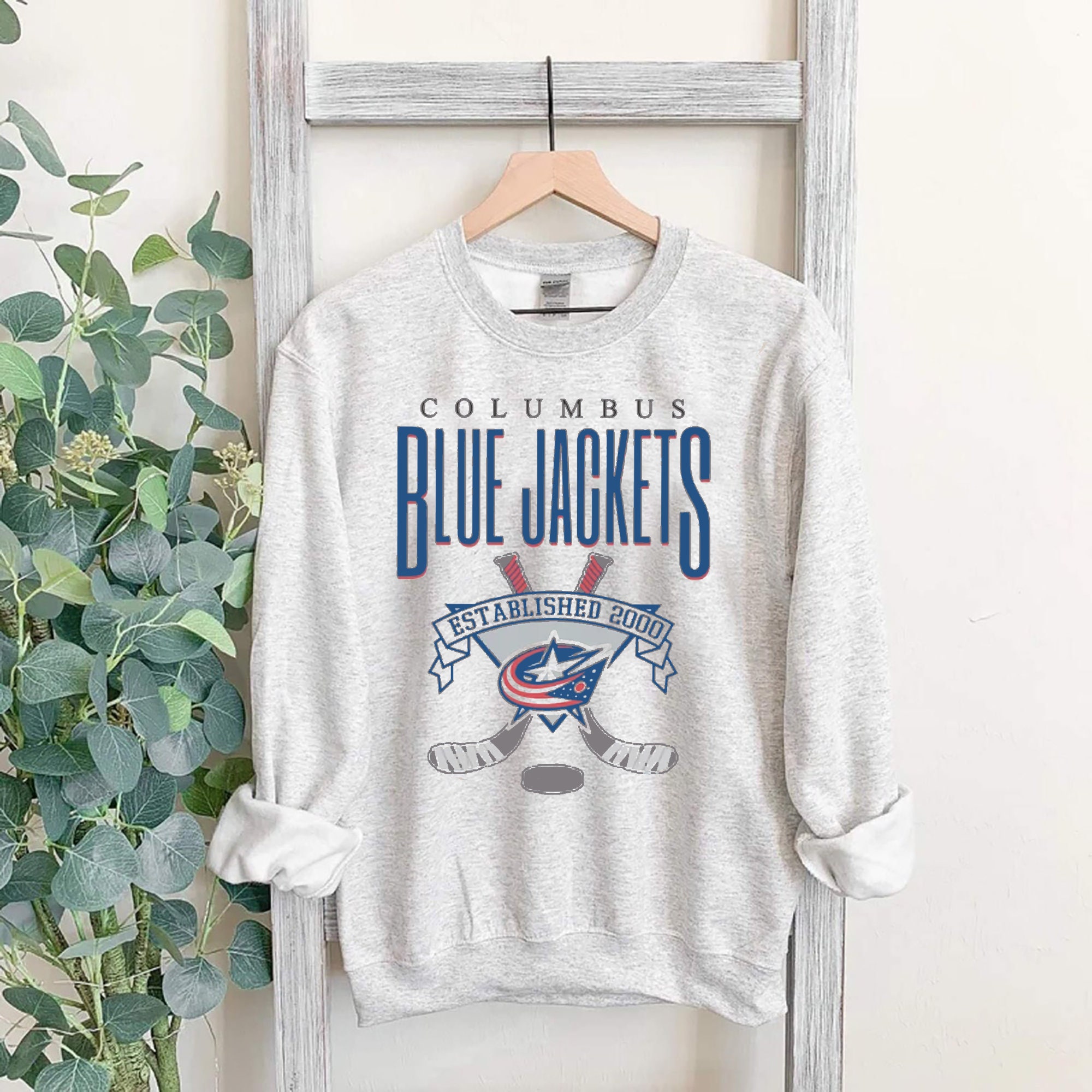 Discover Columbus Blue Jackets Sweatshirt - Vintage Ice Hockey Apparel