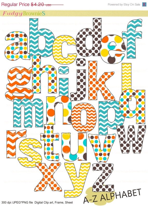 a to z Letter Clipart _ Alphabet Clipart letter A-Z 03 kids | Etsy