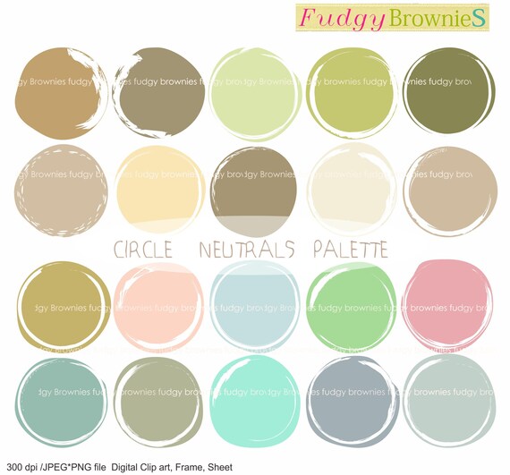 Circle Clip Art Neutral Color Palette Clip Art Circle Frames Etsy