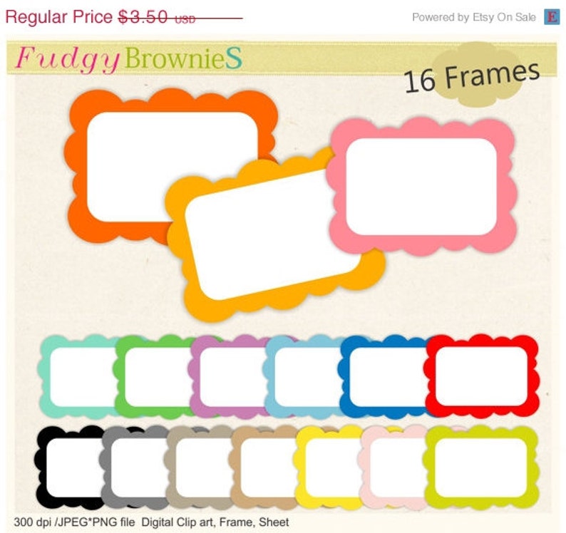 On Square Frames Clip Art Digital Frads Birthday