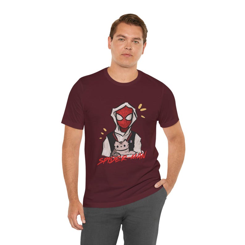 Spider hero cat tshirt, comic inspired graphic tee, comic style tshirt, vintage streetwear style, spiderman graphic tee image 17