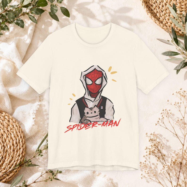 Spider hero cat tshirt, comic inspired graphic tee, comic style tshirt, vintage streetwear style, spiderman graphic tee image 9