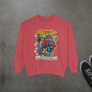 Vintage Spider-Man Sweatshirt, Retro Comic Book Graphic Hoodie, Superhero Fan Gift, 90s Comic Style Crewneck, Peter Parker Apparel image 12