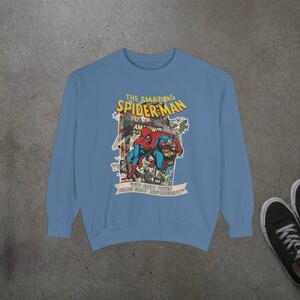 Vintage Spider-Man Sweatshirt, Retro Comic Book Graphic Hoodie, Superhero Fan Gift, 90s Comic Style Crewneck, Peter Parker Apparel image 10