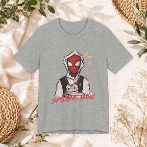 Spider hero cat tshirt, comic inspired graphic tee, comic style tshirt, vintage streetwear style, spiderman graphic tee image 10