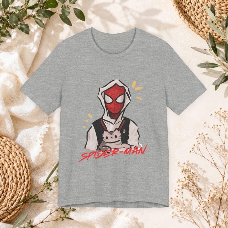 Spider hero cat tshirt, comic inspired graphic tee, comic style tshirt, vintage streetwear style, spiderman graphic tee image 10