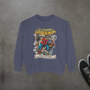 Vintage Spider-Man Sweatshirt, Retro Comic Book Graphic Hoodie, Superhero Fan Gift, 90s Comic Style Crewneck, Peter Parker Apparel image 11