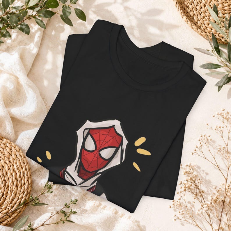 Spider hero cat tshirt, comic inspired graphic tee, comic style tshirt, vintage streetwear style, spiderman graphic tee image 3