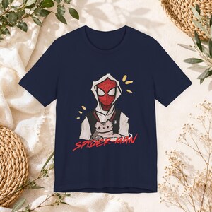 Spider hero cat tshirt, comic inspired graphic tee, comic style tshirt, vintage streetwear style, spiderman graphic tee image 12