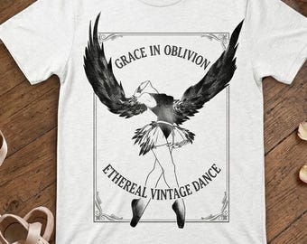 Vintage Ballerina Etsy Tee, Dark Academia Dance Shirt (Garment-Dyed)