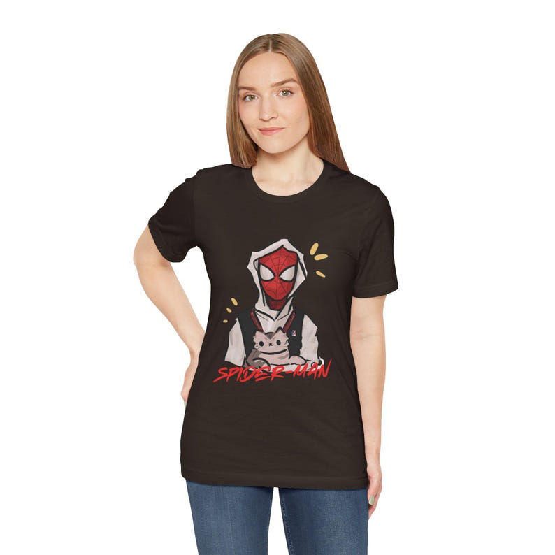 Spider hero cat tshirt, comic inspired graphic tee, comic style tshirt, vintage streetwear style, spiderman graphic tee image 16