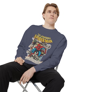 Vintage Spider-Man Sweatshirt, Retro Comic Book Graphic Hoodie, Superhero Fan Gift, 90s Comic Style Crewneck, Peter Parker Apparel image 19