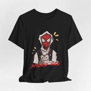 Spider hero cat tshirt, comic inspired graphic tee, comic style tshirt, vintage streetwear style, spiderman graphic tee image 4