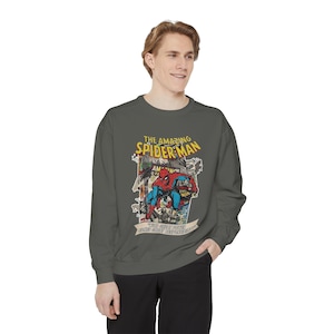 Vintage Spider-Man Sweatshirt, Retro Comic Book Graphic Hoodie, Superhero Fan Gift, 90s Comic Style Crewneck, Peter Parker Apparel image 13