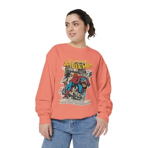 Vintage Spider-Man Sweatshirt, Retro Comic Book Graphic Hoodie, Superhero Fan Gift, 90s Comic Style Crewneck, Peter Parker Apparel image 15