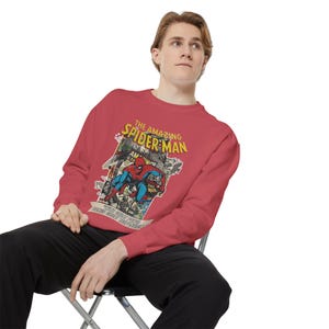Vintage Spider-Man Sweatshirt, Retro Comic Book Graphic Hoodie, Superhero Fan Gift, 90s Comic Style Crewneck, Peter Parker Apparel image 18