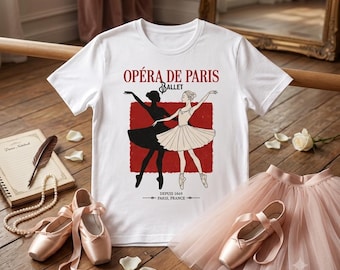Vintage Paris Opera Ballet Shirt, Balletcore Aesthetic Graphic Tee, French Ballerina T-Shirt, Coquette Ballet Top, Dancer Gift