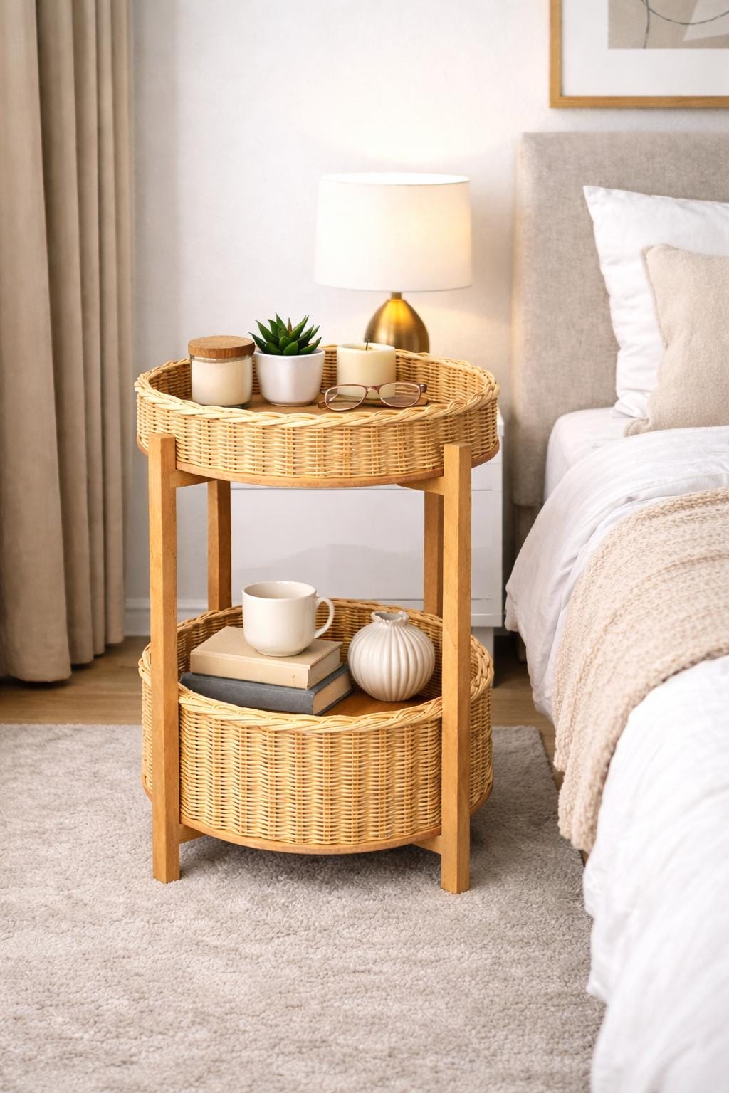 Rattan nachttisch - Etsy.de