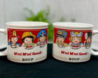 Vintage Campbell's Kids Occupations Soup Mugs Set of 2 (1993)