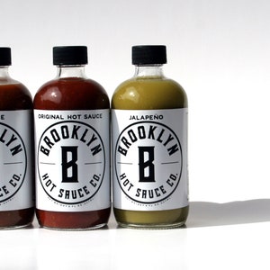 Brooklyn Hot Sauce 3 Pack, Small Batch, Handcrafted, Great gift, Jalapeno, Chipotle, Spicy image 1