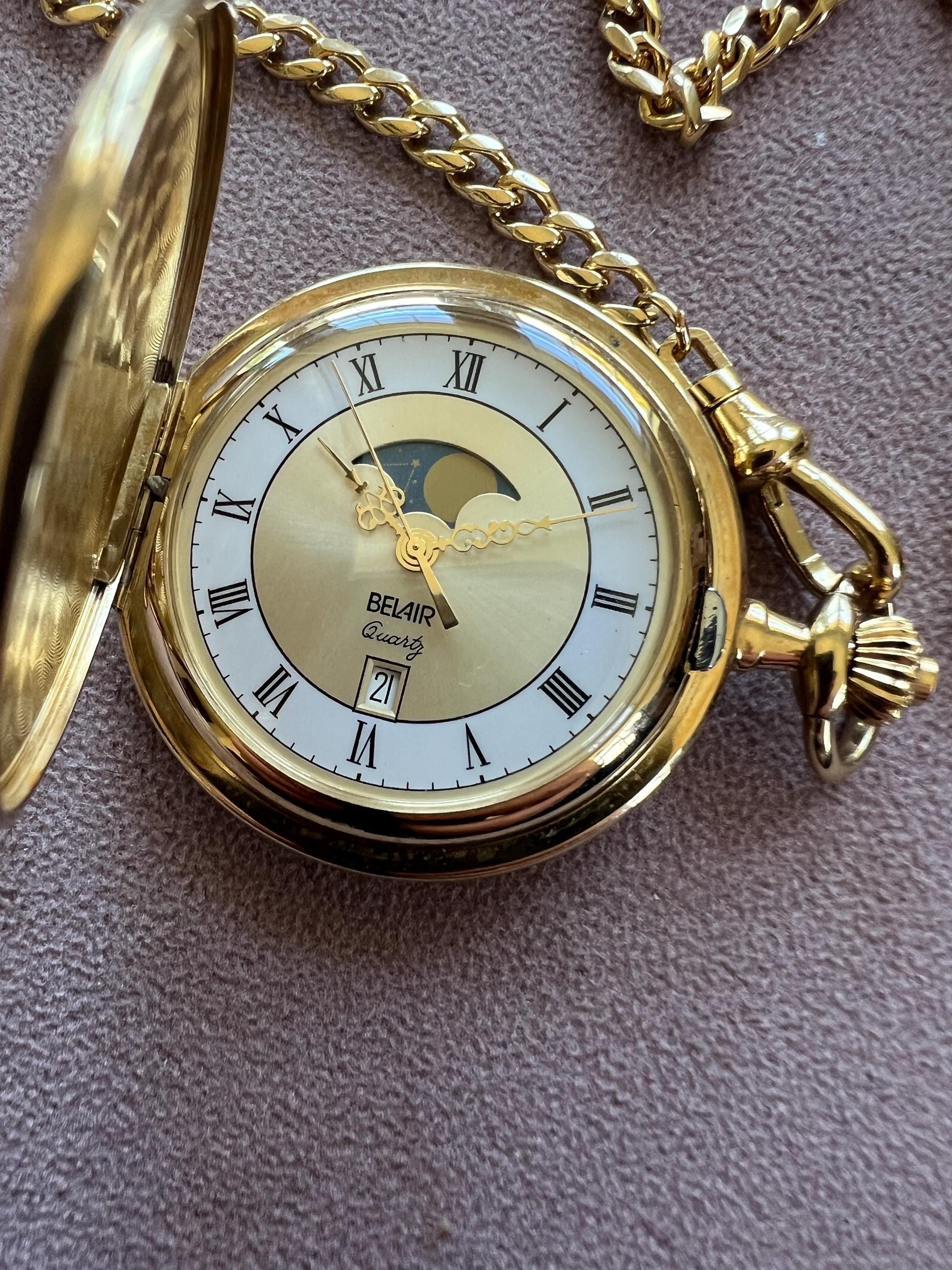 Vintage Belair Moonphase Quartz Pocket Watch