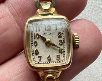 Vintage Hamilton windup watch - 14k gold filled - works!