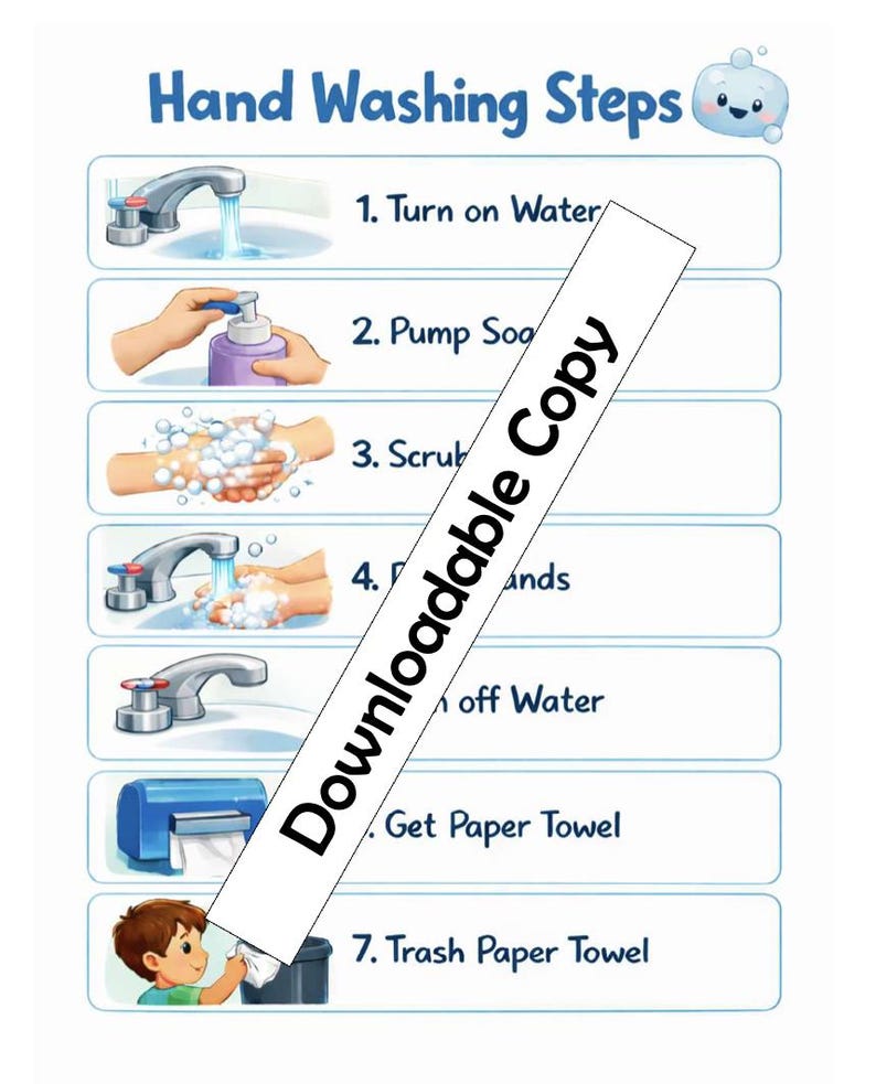 Hand Washing Visual Schedule | Autism Bathroom Routine Chart (PDF ...