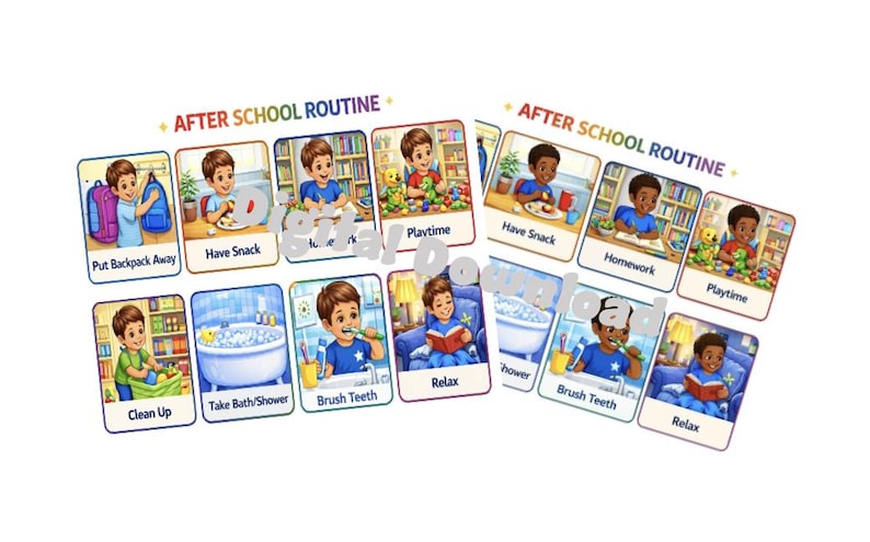 After School Routine Chart for Kids | Visual Schedule Printable ...