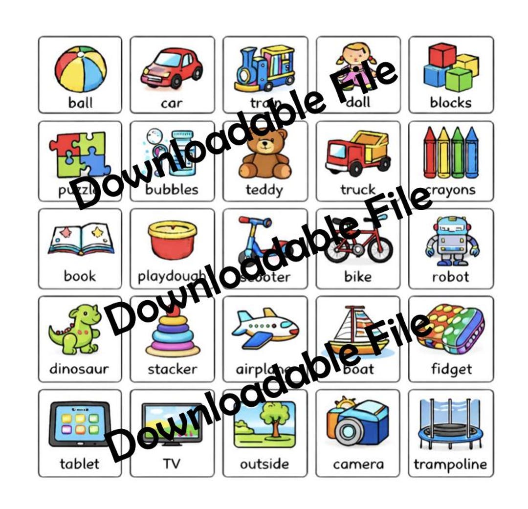 PECS Toy Pictures | Autism Communication Cards | ABA Reinforcement Menu ...